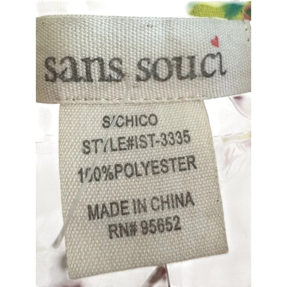 Sans Souci Sheer Button-Up Womens Small Polyester Multicolor Blouse Floral Boho - Picture 5 of 8